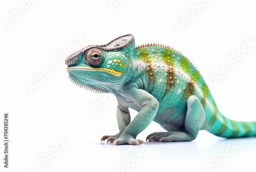 chameleon isolated on white background. generative ai