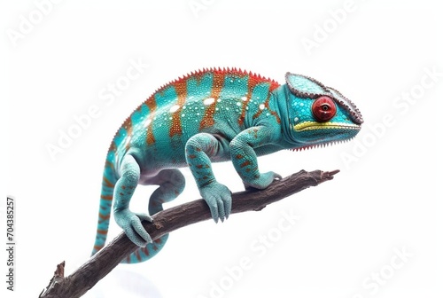 chameleon isolated on white background. generative ai