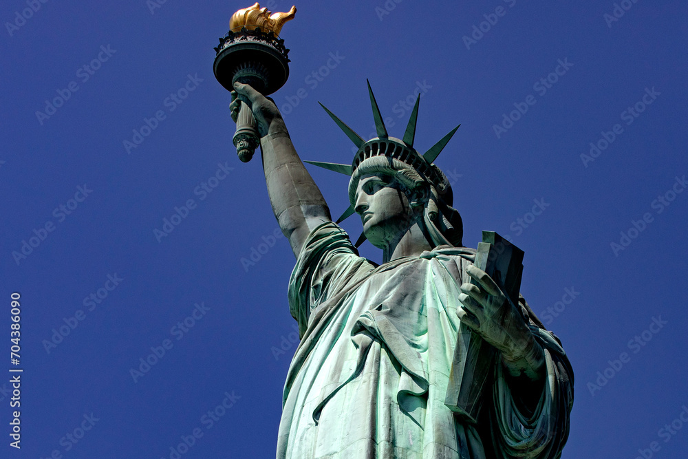Fototapeta premium The Lady of New York (USA) is the name given to the Statue of Liberty in the Big Apple, a symbol of democracy in Manhattan and around the world.