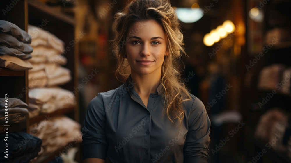 Portrait of a small business owner standing in her store
