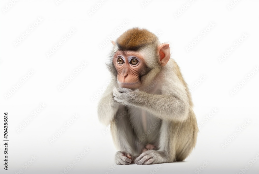 monkey isolated on white background. generative ai monkey isolated on white background. generative ai
