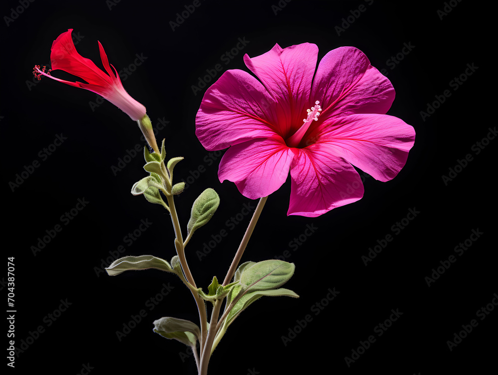 Mirabilis Jalapa flower in studio background, single Mirabilis Jalapa flower, Beautiful flower images