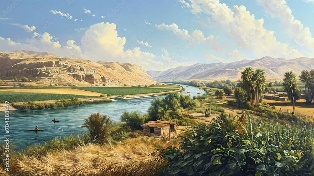 Serene Landscape of Tigris and Euphrates Rivers

