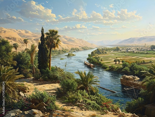 Serene Landscape of Tigris and Euphrates Rivers

