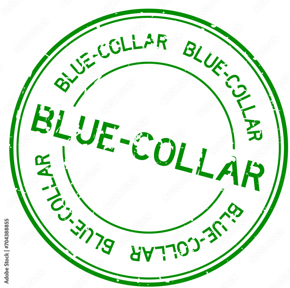 Grunge green blue-collar word round rubber seal stamp on white background Grunge green blue-collar word round rubber seal stamp on white background