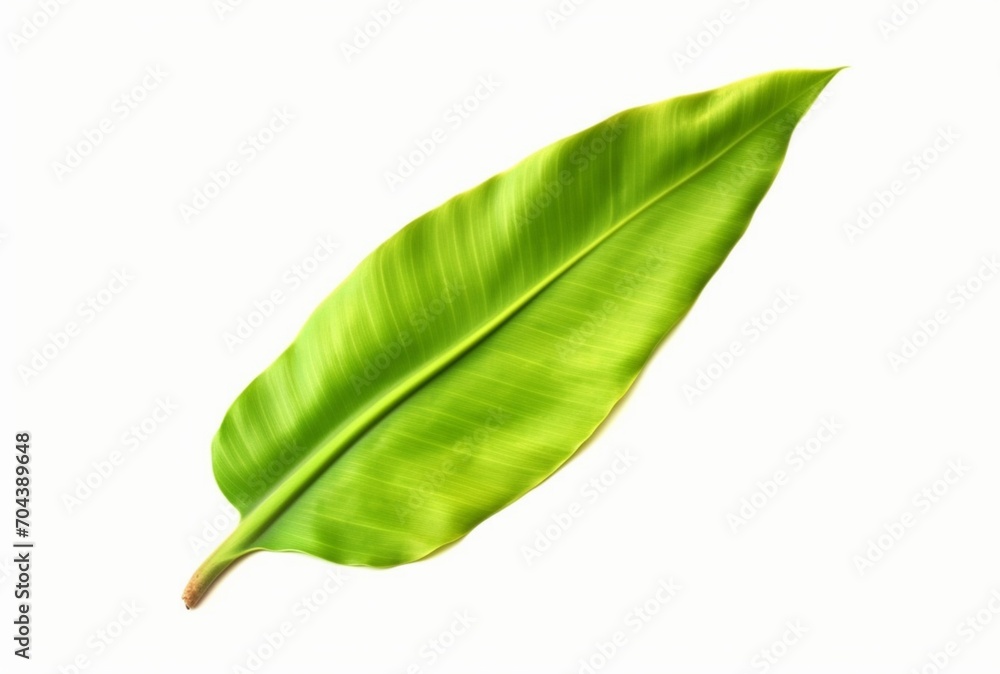 Obraz premium fresh banana leaves isolated on white background. generative ai
