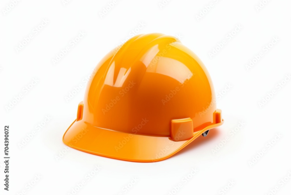 plastic safety helmet isolated on white background. generative ai plastic safety helmet isolated on white background. generative ai