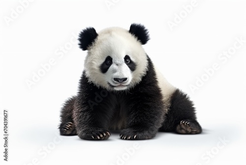 cute panda isolated on white background. generative ai