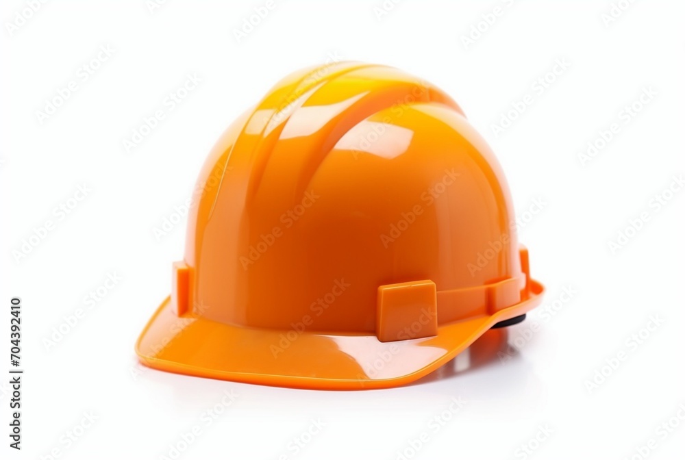 plastic safety helmet isolated on white background. generative ai plastic safety helmet isolated on white background. generative ai