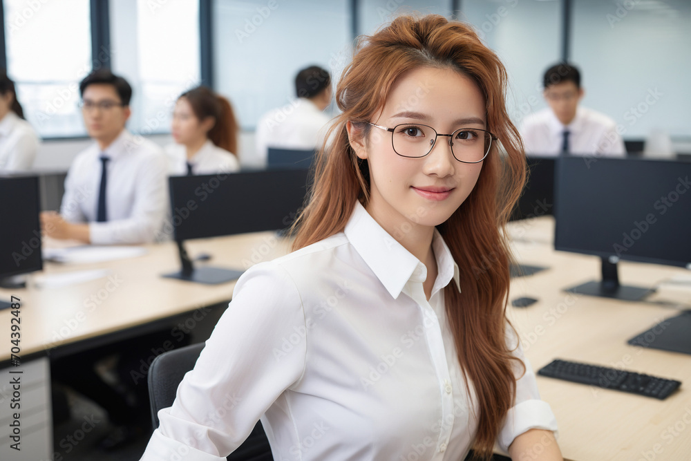 Portrait of a smiling office worker Portrait of a smiling office worker