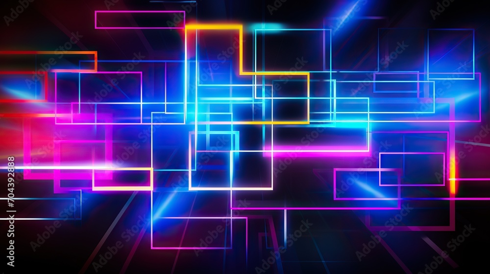 colorful abstract grid lines background texture, Shiny abstract background. Colorful glowing lights. Glossy graphics