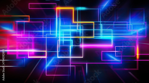 colorful abstract grid lines background texture, Shiny abstract background. Colorful glowing lights. Glossy graphics