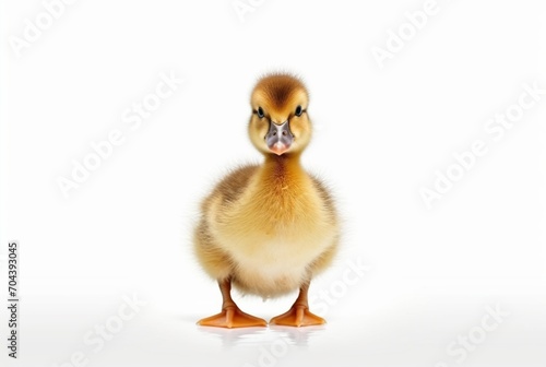 cute duckling isolated on white background. generative ai photo