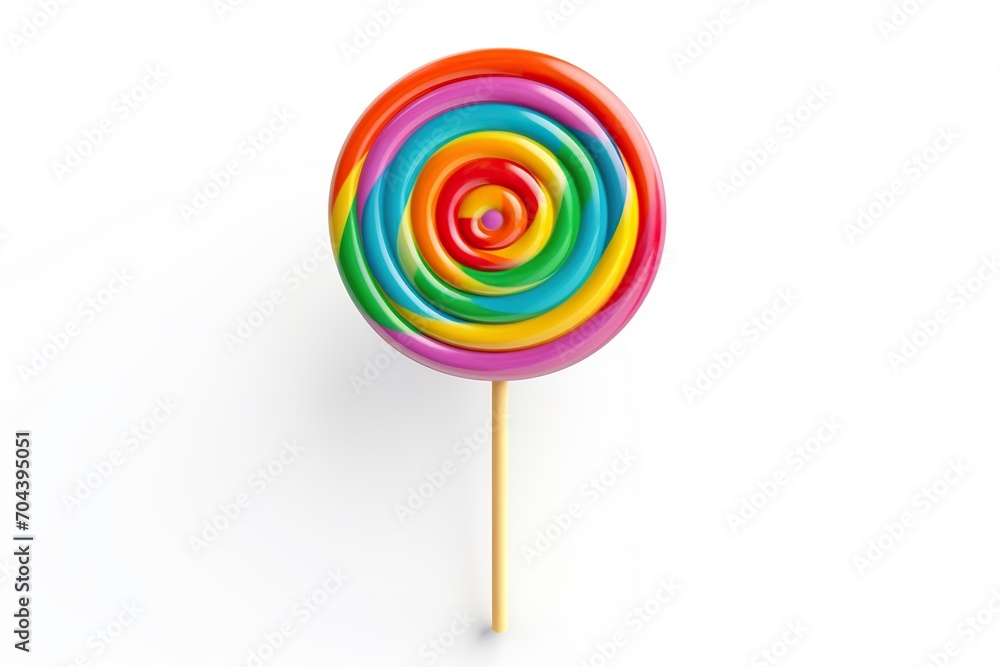 Colorful rainbow lollipop on white background Colorful rainbow lollipop on white background