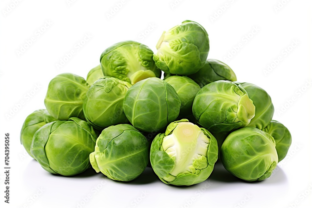 Fresh brussels sprouts isolated on white background Fresh brussels sprouts isolated on white background
