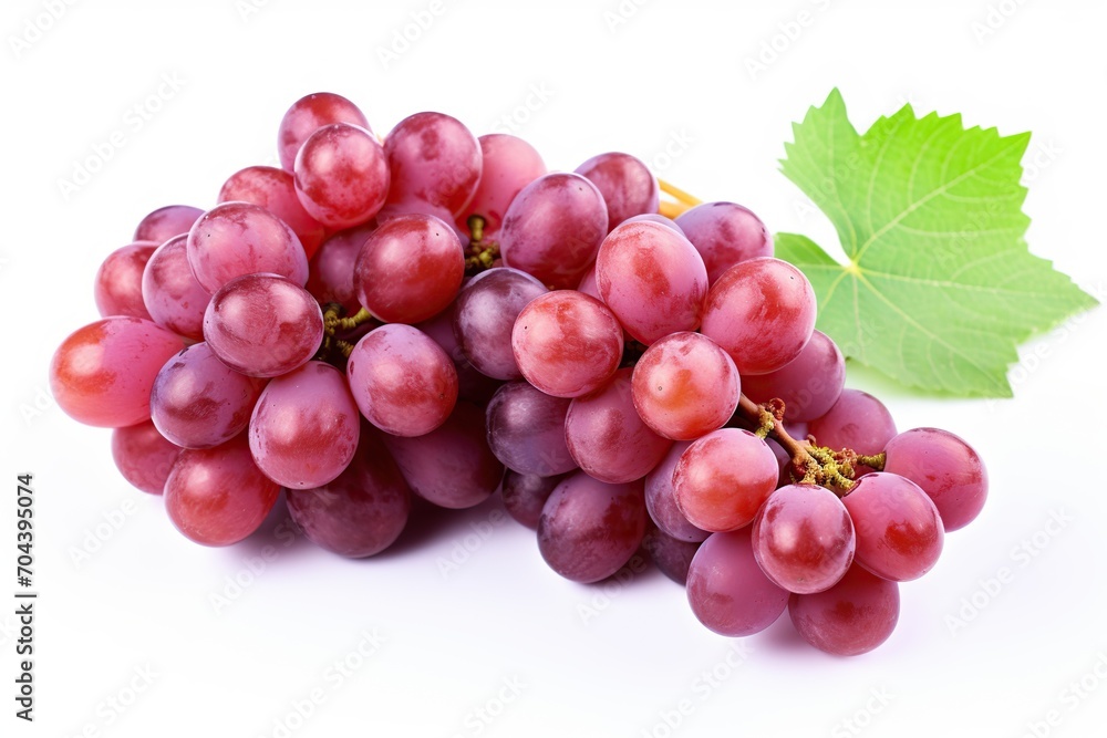 Ripe red grape isolated on white background