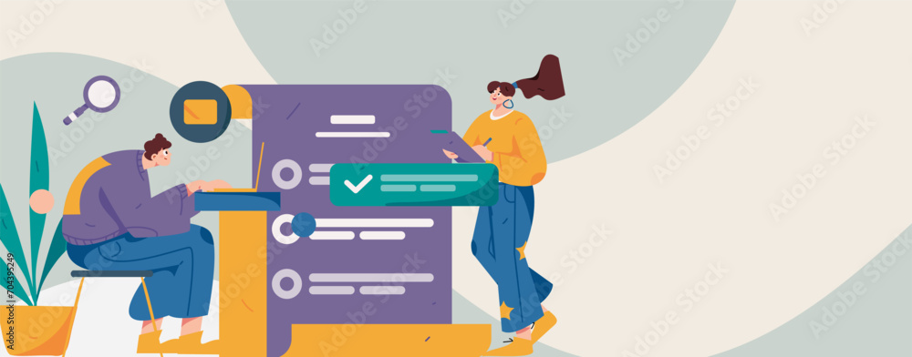Communicate with consultants flat vector character concept operation hand drawn illustration
Communicate with consultants flat vector character concept operation hand drawn illustration
