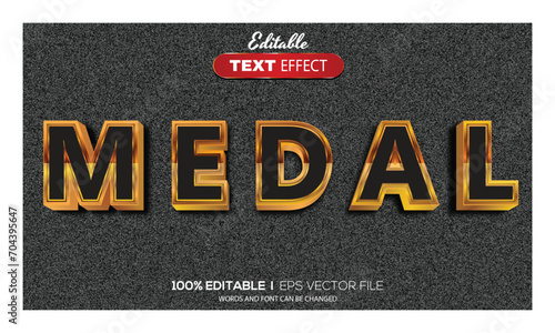 editable text effect medal theme