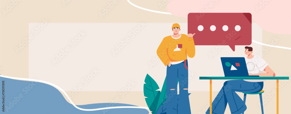 Communicate with consultants flat vector character concept operation hand drawn illustration
Communicate with consultants flat vector character concept operation hand drawn illustration