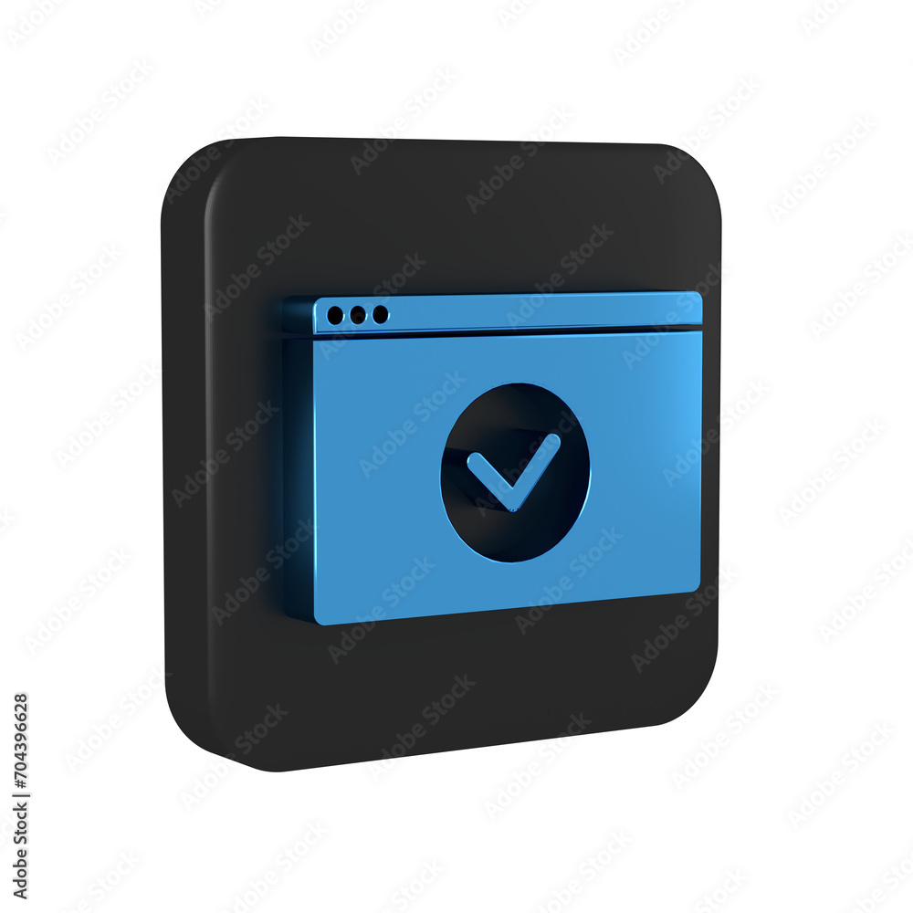 Blue Secure your site with HTTPS, SSL icon isolated on transparent background. Internet communication protocol. Black square button. Blue Secure your site with HTTPS, SSL icon isolated on transparent background. Internet communication protocol. Black square button.