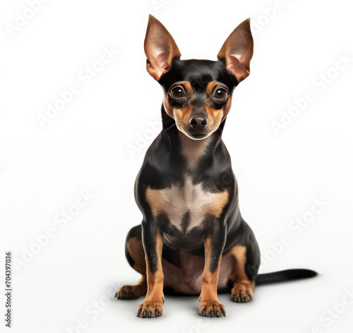 Small Black and Brown Dog Sitting Down © Piotr