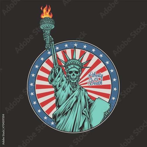 USA blazon colorful vintage sticker