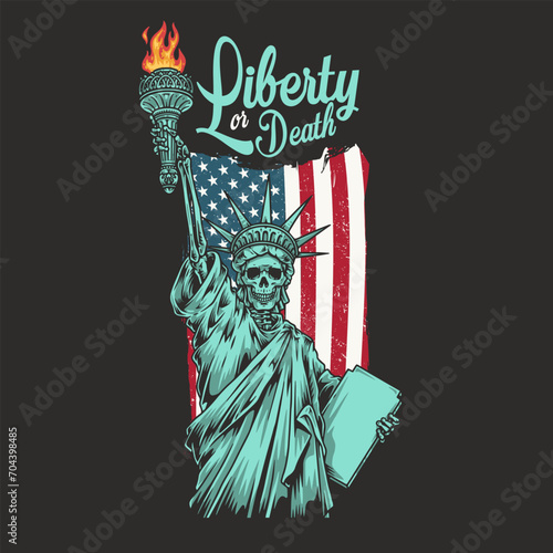 USA freedom colorful vintage poster