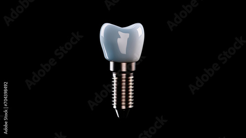 Dental Implant on Black Background, Restoring Your Smile With Modern Dentistry