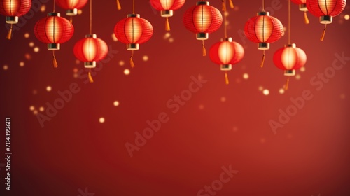 Chinese New Year background design with lanterns.