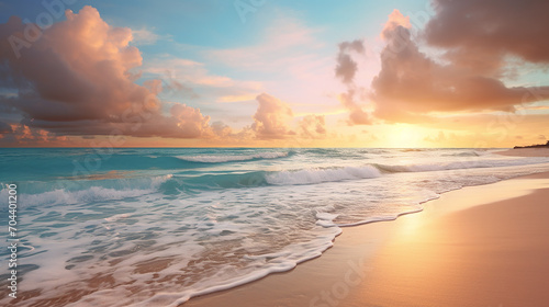 sunrise over beach in cancun, mexico © Aura
