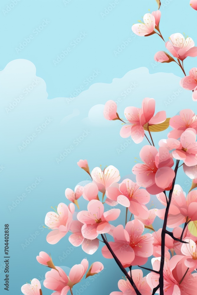 Fototapeta premium Peach Blossom Beautiful Flower Background