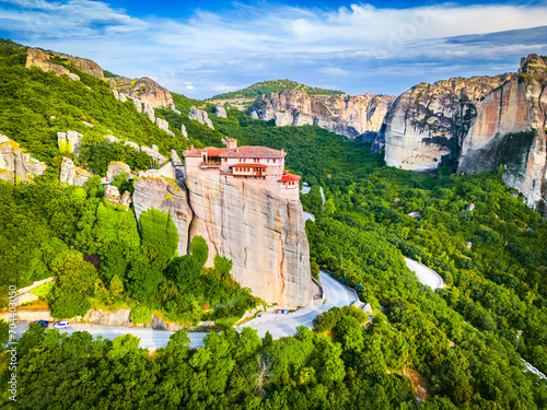 Meteora, Greece. Monastery of Roussanou, world Greek heritage. photo