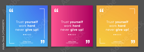 3D bubble testimonial banner, quote, infographic. Social media post template designs for quotes. Empty speech bubbles, quote bubbles and text box. Vector Illustration EPS10.