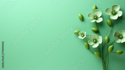 fresh spring flowers on green background