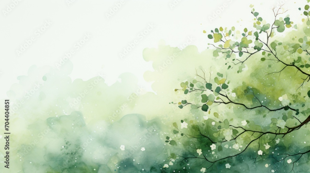 spring floral background in watercolor style - obrazy, fototapety, plakaty 