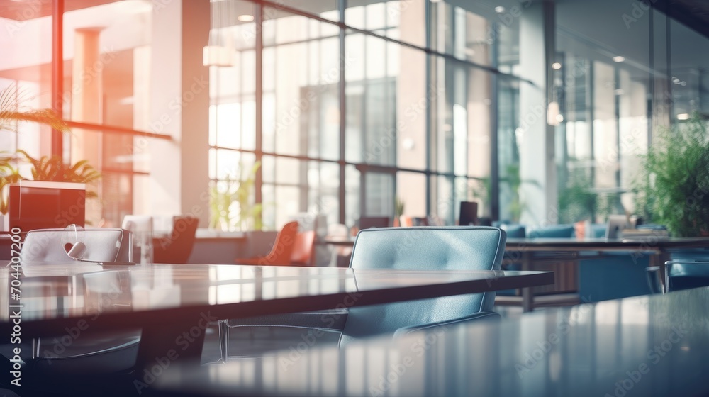 Blurred background image of a meeting room in a modern office. Business Blurred background image of a meeting room in a modern office. Business