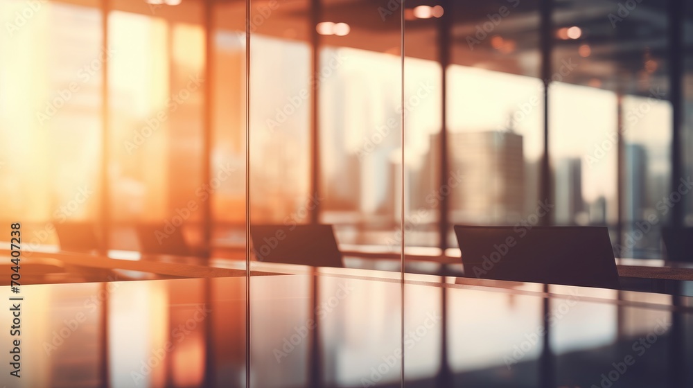 Blurred background image of a meeting room in a modern office. Business Blurred background image of a meeting room in a modern office. Business