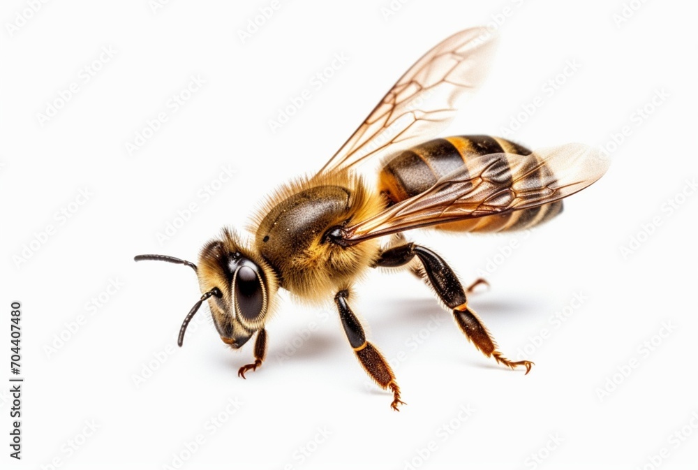 honey bee isolated on white background. generative ai honey bee isolated on white background. generative ai