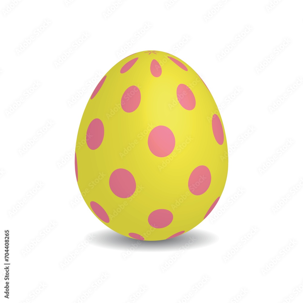 Simple yellow Easter egg with pink dots Simple yellow Easter egg with pink dots