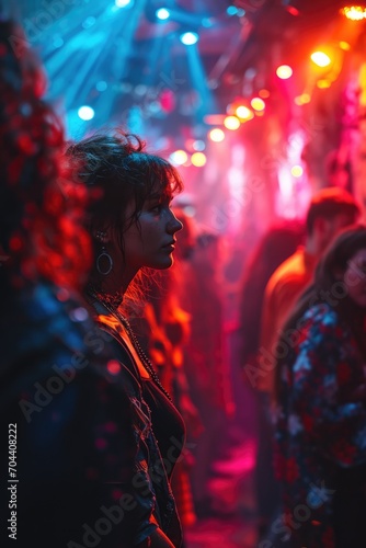 a psychedelic light show at a midnight rave, attendees flaunting rasta and hippie vibes 