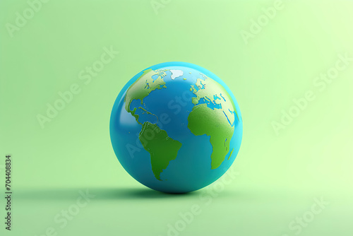 Planet Earth globe on green background © edelweiss7227