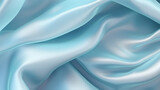 Elegantly draped soft blue satin fabric with a delicate sheen, highlighting the smooth texture and fluidity.