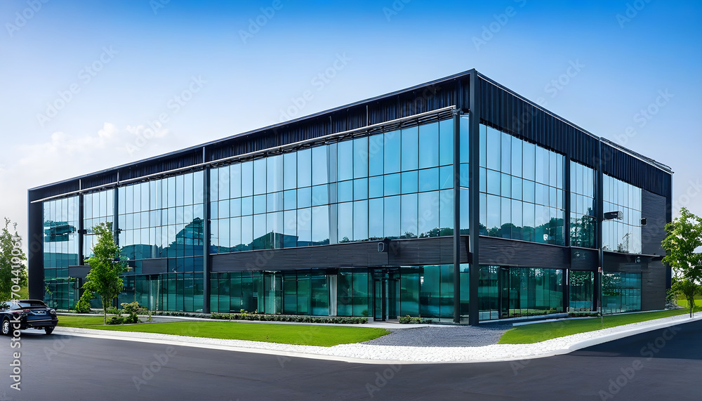 Modern commercial building located in industrial park