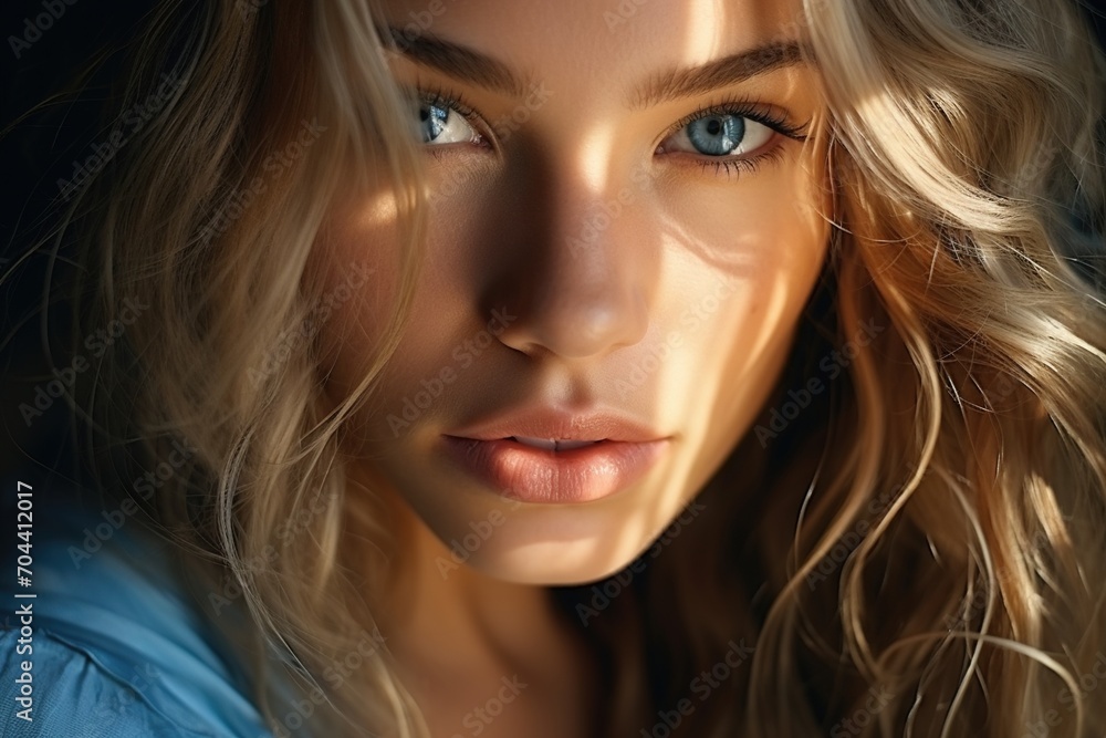 portrait of a beautiful blonde woman with blue eyes portrait of a beautiful blonde woman with blue eyes