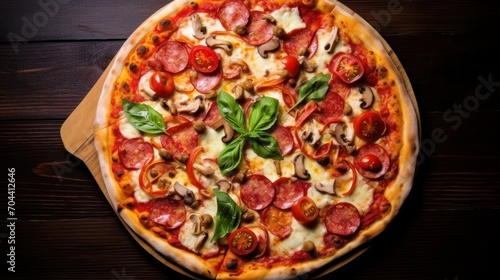 Delicious and aromatic Italian pizza
