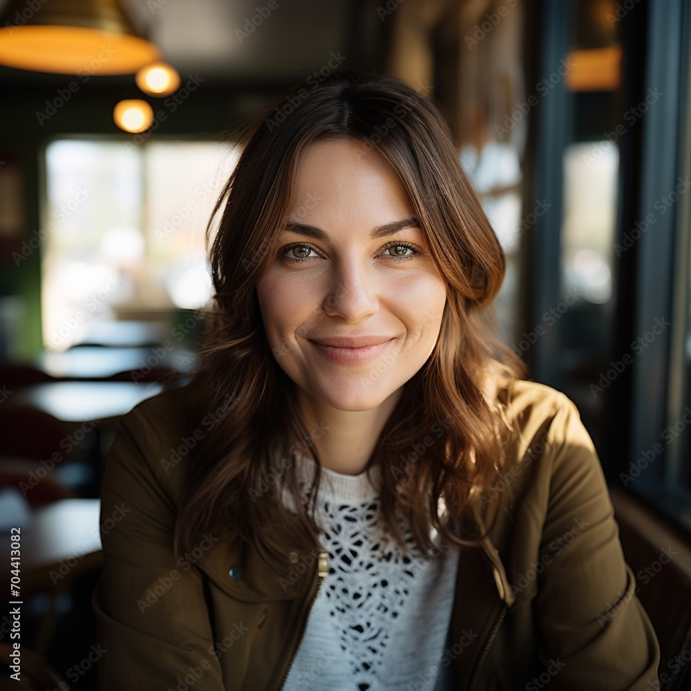 Portrait of a young woman smiling Portrait of a young woman smiling