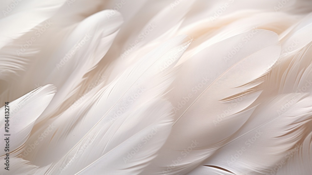 a macro close-up image of many whit and off-white tender bird feathers filling the frame. a macro close-up image of many whit and off-white tender bird feathers filling the frame.