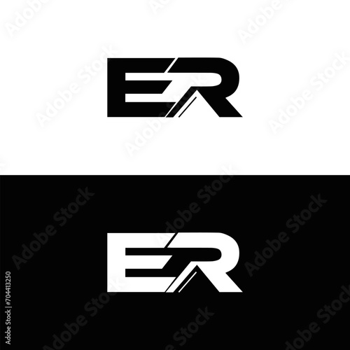 ER logo. E R design. White ER letter. ER, E R letter logo design. Initial letter ER letter logo set, linked circle uppercase monogram logo. E R letter logo vector design.