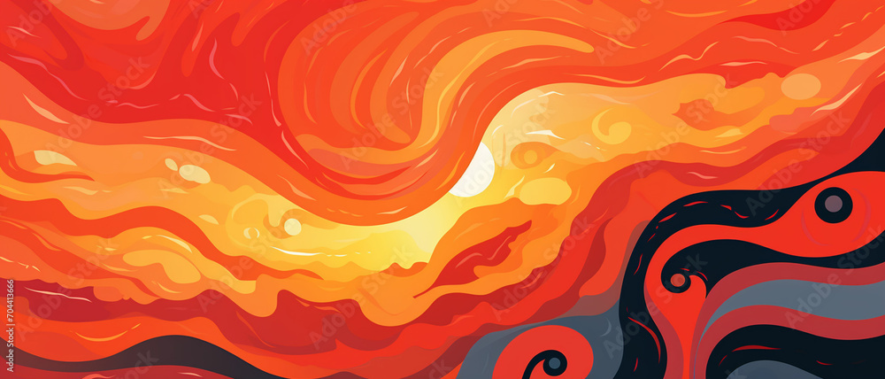 Design an abstract pattern inspired by solar flares and the sun's ...