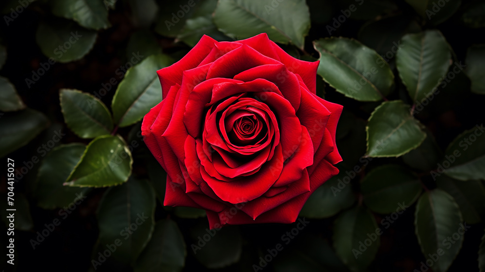 A Bright Red Rose Plane Symmetry